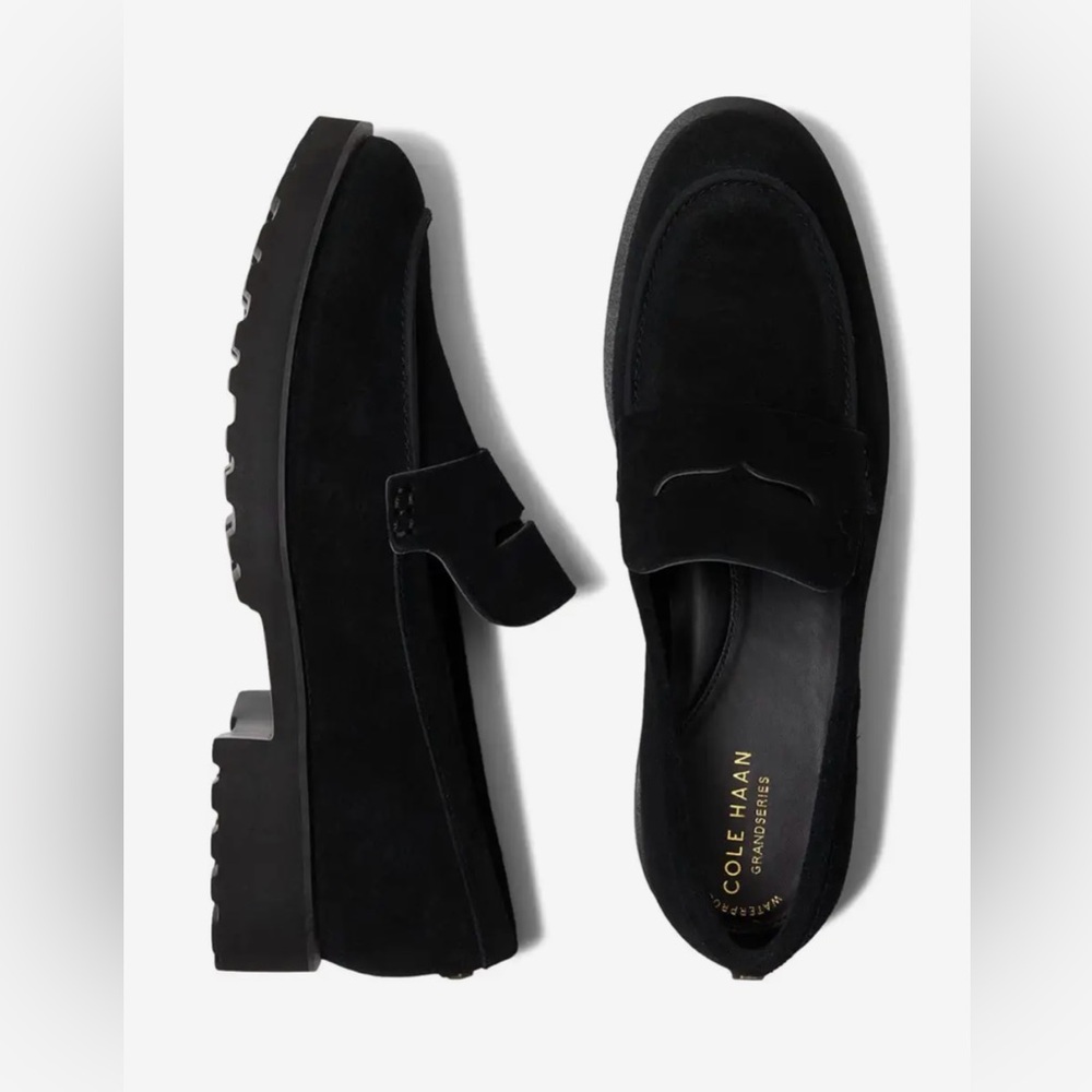 Cole Haan Black Suede Geneva Loafers WITH BOX!